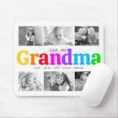 Love You Gramona カラフル 6モダン Photo Collage マウスパッド (マウス)