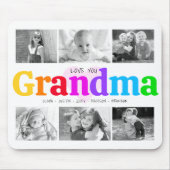 Love You Gramona カラフル 6モダン Photo Collage マウスパッド (正面)