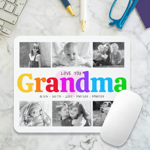 Love You Gramona カラフル 6モダン Photo Collage マウスパッド