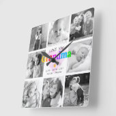 Love You Gramona カラフル 8モダン Photo Collage スクエア壁時計 (傾斜)