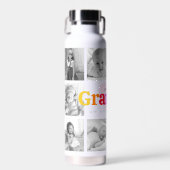 Love You Gramona 10カラフルフォトコラージュ ウォーターボトル (正面)