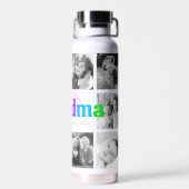 Love You Gramona 10カラフルフォトコラージュ ウォーターボトル (背面)