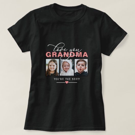 Love You Gramona/Nana/その他3枚フォトカスタム文字T- Tシャツ (デザイン正面)