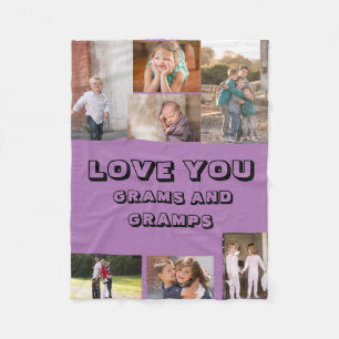 Love You Grams and Gramps フリースブランケット