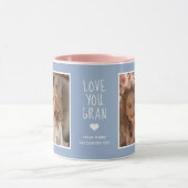 Love You Gran写真モダン青C410 & White マグカップ (中央)