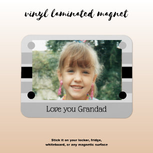 Love you Grandadグレーと黒の写真 マグネット