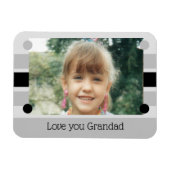 Love you Grandadグレーと黒の写真 マグネット (横)