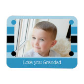 Love you Grandad青と黒の写真 マグネット (横)