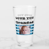 Love you Grandad 2枚の写真ブラックブルービール タンブラーグラス (裏面)
