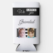 Love you grandad 4 photo white and black スリム缶クーラー (正面)