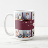 Love You Grandma 12 Photo Collage Burgundy コーヒーマグカップ (左)