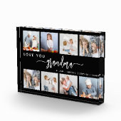 Love You Grandma 8 Photo Collage Black and White フォトブロック (右)