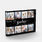 Love You Grandma 8 Photo Collage Black and White フォトブロック (左)