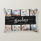 Love You Grandma 8 Photo Collage Black White アクセントクッション (正面)