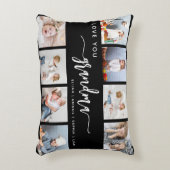 Love You Grandma 8 Photo Collage Black White アクセントクッション (正面(垂直))