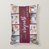 Love You Grandma 8 Photo Collage Burgundy アクセントクッション (正面(垂直))