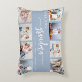 Love You Grandma 8 Photo Collage Dusty Blue アクセントクッション (正面(垂直))