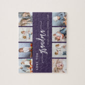 Love You Grandma 8 Photo Collage Purple ジグソーパズル (縦)
