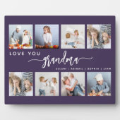 Love You Grandma 8 Photo Collage Purple フォトプラーク (正面)