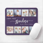 Love You Grandma 8 Photo Collage Purple マウスパッド (マウス)