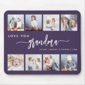 Love You Grandma 8 Photo Collage Purple マウスパッド (正面)