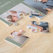 Love You Grandma 8 Photo Collage Sage Green ジグソーパズル (側面)