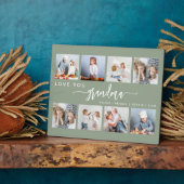 Love You Grandma 8 Photo Collage Sage Green フォトプラーク (側面)