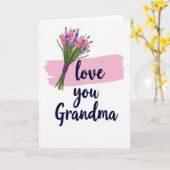 Love You Grandma Floral Card カード (黄色い花)