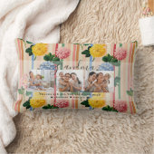 Love You Grandma | Floral Three Photo Collage ランバークッション (ブランケット)