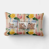 Love You Grandma | Floral Three Photo Collage ランバークッション (正面)