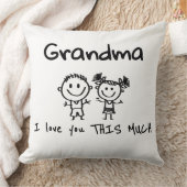 Love You Grandma Kids Art Personalized Gift クッション (ブランケット)
