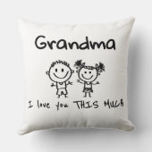 Love You Grandma Kids Art Personalized Gift クッション (裏面)