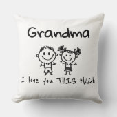 Love You Grandma Kids Art Personalized Gift クッション (正面)