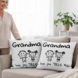 Love You Grandma Kids Art Personalized Gift クッション