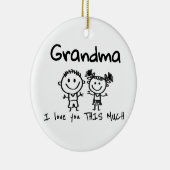 Love You Grandma Kids Art Personalized Gift セラミックオーナメント (右)