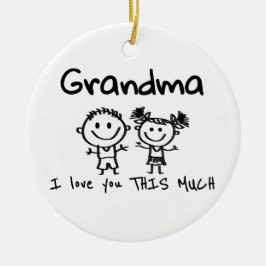 Love You Grandma Kids Art Personalized Gift セラミックオーナメント
