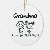 Love You Grandma Kids Art Personalized Gift セラミックオーナメント (左)