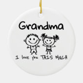 Love You Grandma Kids Art Personalized Gift セラミックオーナメント (裏面)