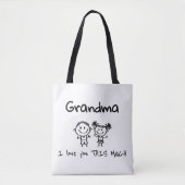 Love You Grandma Kids Art Personalized Gift トートバッグ (正面)