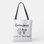 Love You Grandma Kids Art Personalized Gift トートバッグ (裏面)