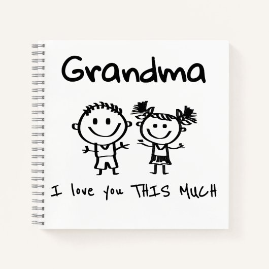 Love You Grandma Kids Art Personalized Gift ノートブック (正面)