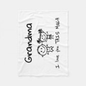 Love You Grandma Kids Art Personalized Gift フリースブランケット (正面)