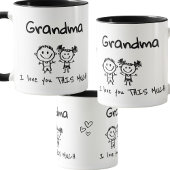 Love You Grandma Kids Art Personalized Gift マグカップ