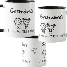 Love You Grandma Kids Art Personalized Gift マグカップ