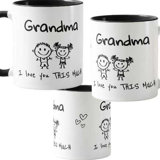 Love You Grandma Kids Art Personalized Gift マグカップ
