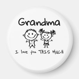 Love You Grandma Kids Art Personalized Gift マグネット