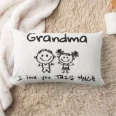 Love You Grandma Kids Art Personalized Gift ランバークッション (ブランケット)