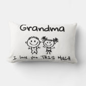 Love You Grandma Kids Art Personalized Gift ランバークッション (正面)