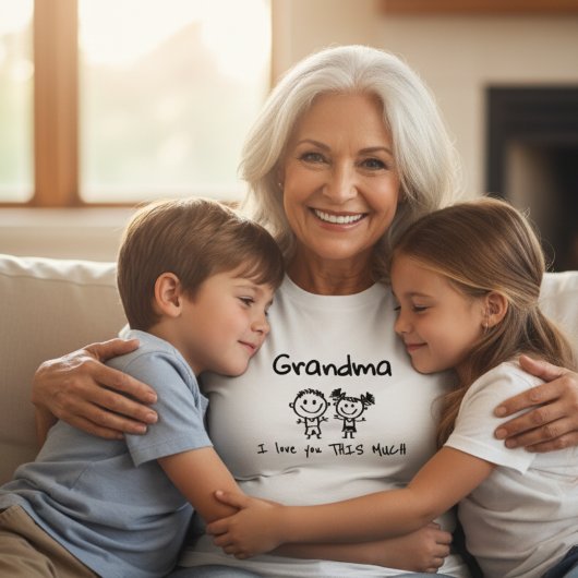 Love You Grandma Kids Art Personalized Gift Tシャツ
