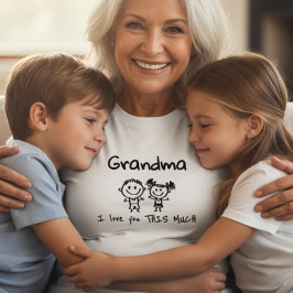 Love You Grandma Kids Art Personalized Gift Tシャツ